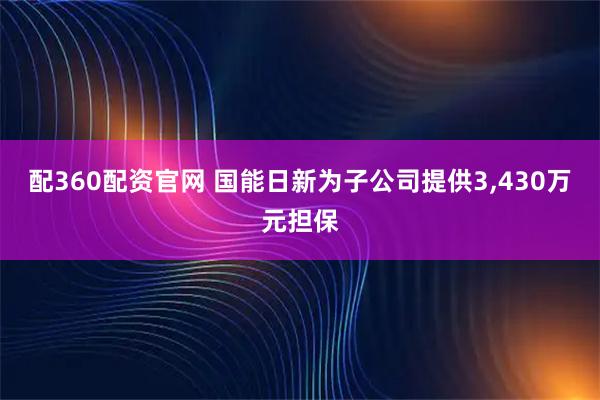 配360配资官网 国能日新为子公司提供3,430万元担保